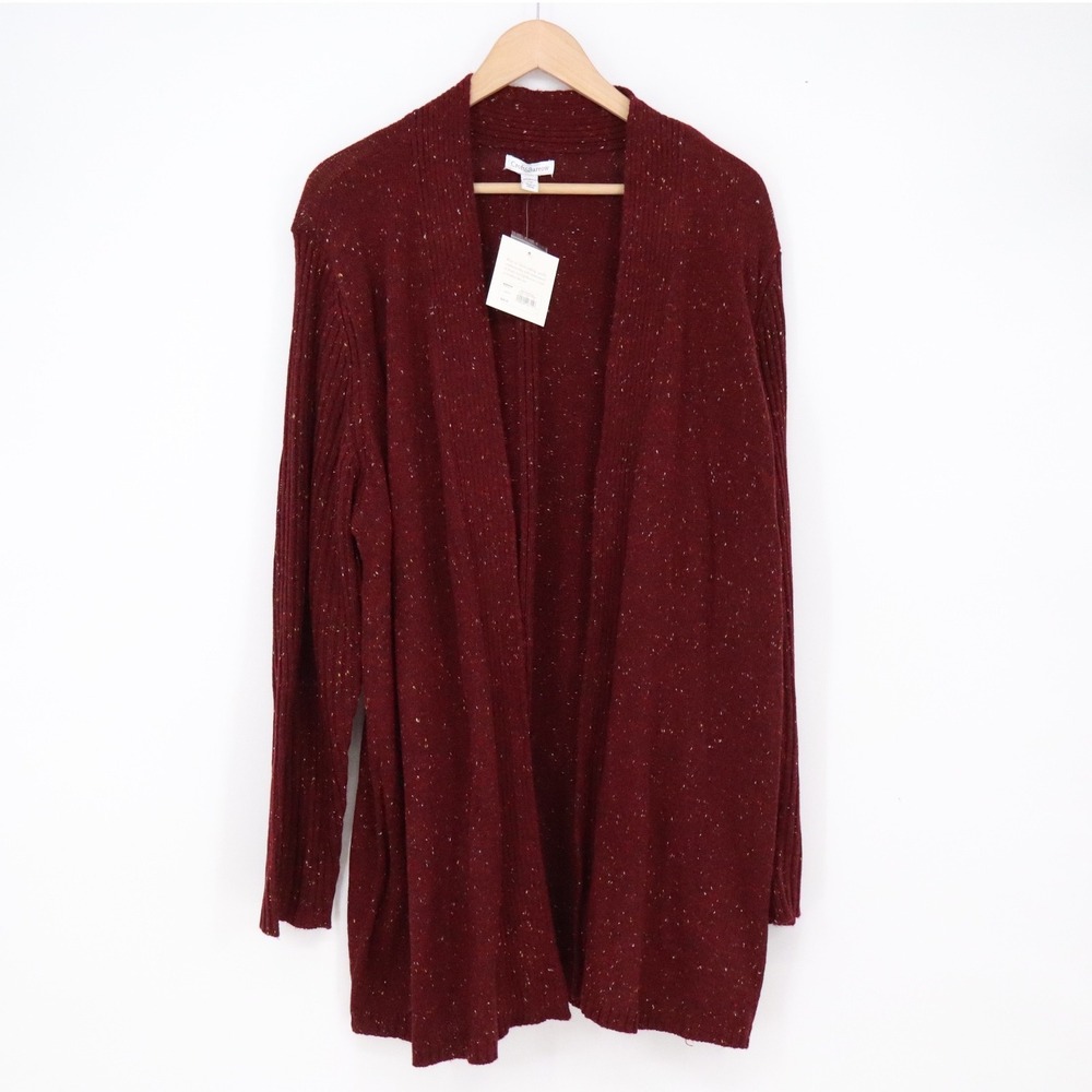Croft & Barrow Cardigan Womens 2X Burgundy Speckled Knit NWT